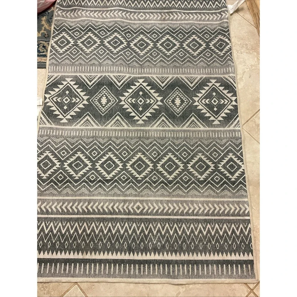 Lot of 3 Ruggables 2 door mats 3 x 2 Blue Grey 3 x 5 southwestern Pads included